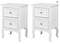 Set of two white nightstands. Farmhouse end side table chest with two drawers for bedroom, living room, or office.